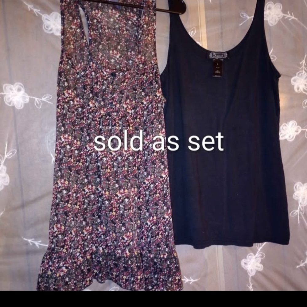 Fire Los Angeles Floral and Black Tank Top Set